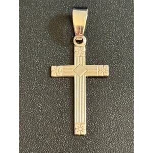 Vintage JJJ Sterling Silver Cross Pendant 1 Inch 1g